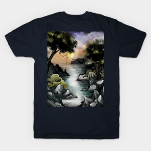 Sunset in the forest T-Shirt